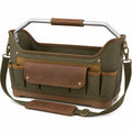 Vielseitige Werkzeugtasche mit Schultergurt in Oliv/Braun