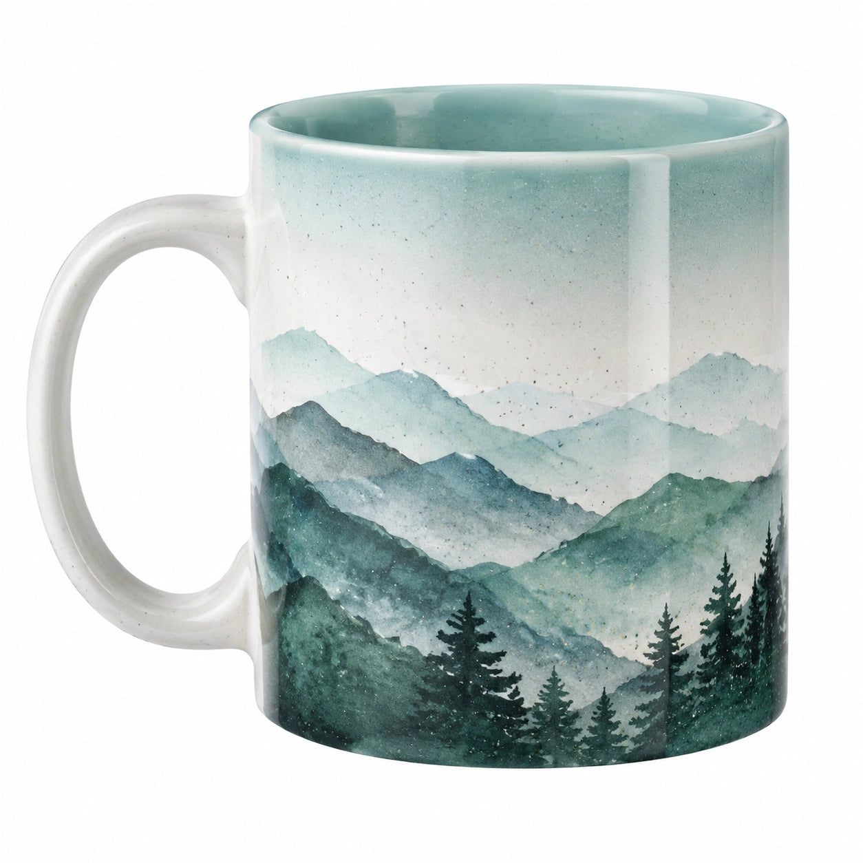 Keramikbecher mit Berglandschaft Design 350ml