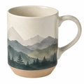 Keramikbecher mit Berglandschaft, Cremefarben