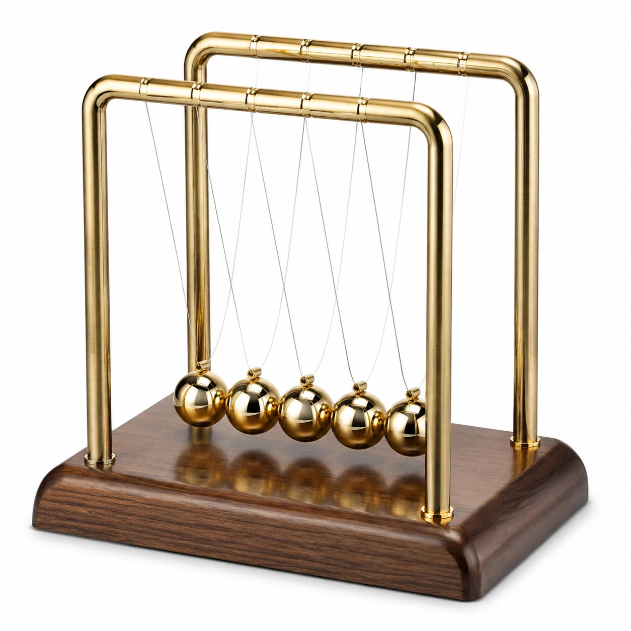 Newton Pendel Schreibtischdekoration Gold mit 5 Kugeln