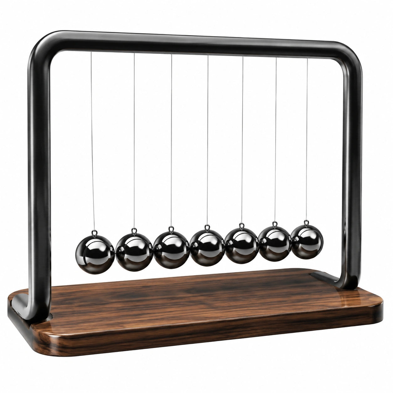 Newtons Pendel mit 7 Kugeln, Schwarz