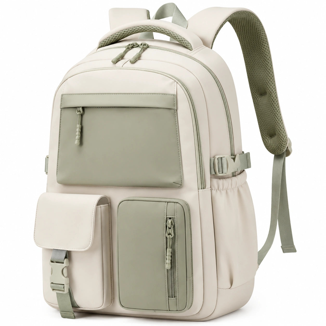 Wasserdichter Unisex-Rucksack in Beige und Grün