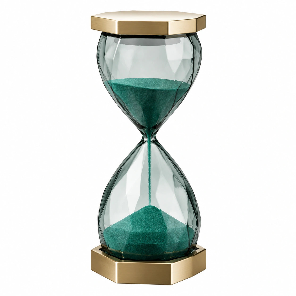 Grüne Sanduhr mit Messingbasis 60 Minuten