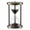 Schwarz-Goldene Sanduhr mit Metallrahmen, 60 Minuten