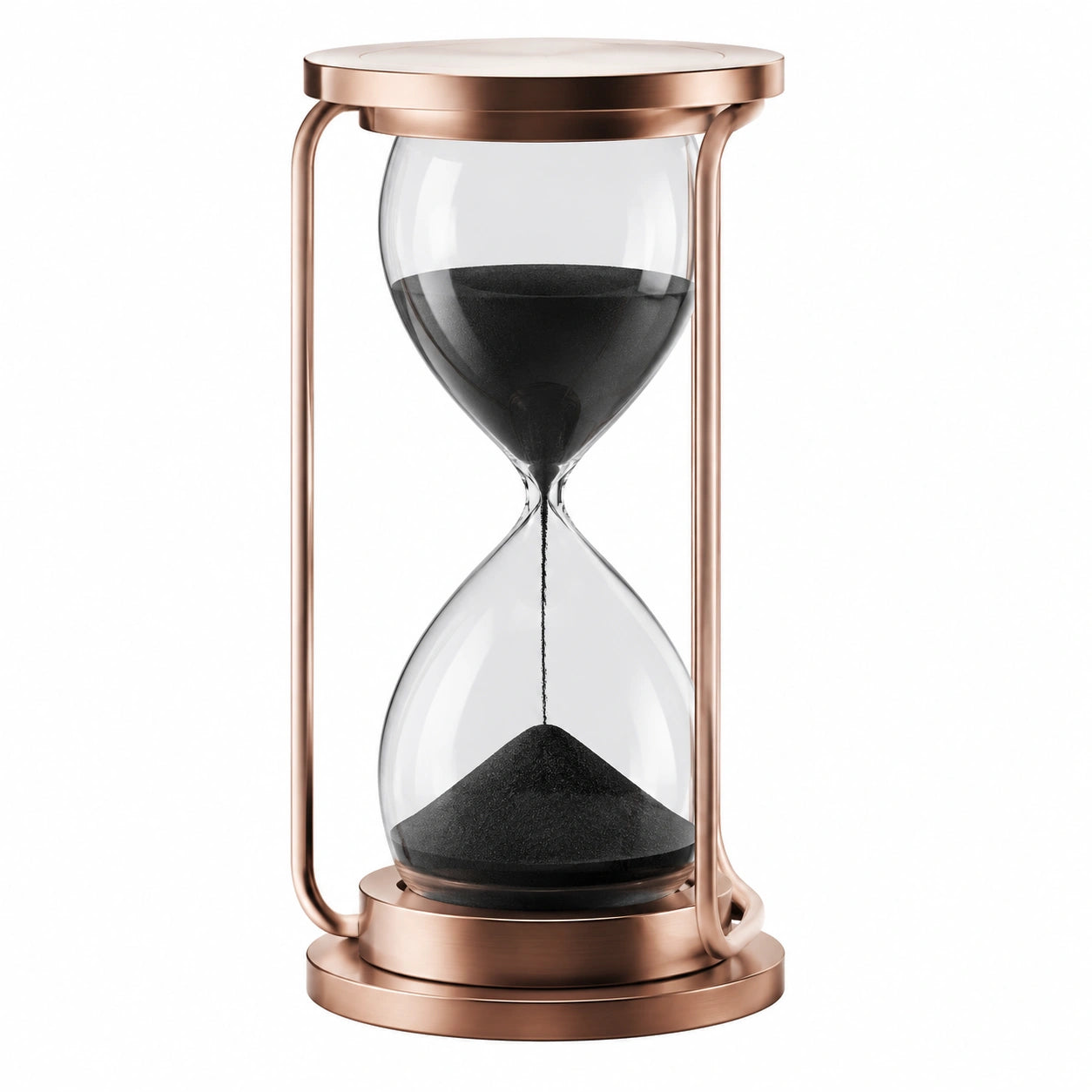 Elegante Sanduhr Kupfer Schwarz mit 30 Minuten Zeitmessung