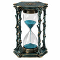 Dekorative Sanduhr in Antik-Optik mit blauem Sand