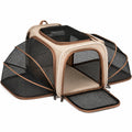 Erweiterbare Haustiertragetasche Beige/Schwarz für Kleine Haustiere