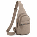 Beige Umhängetasche mit Reißverschluss