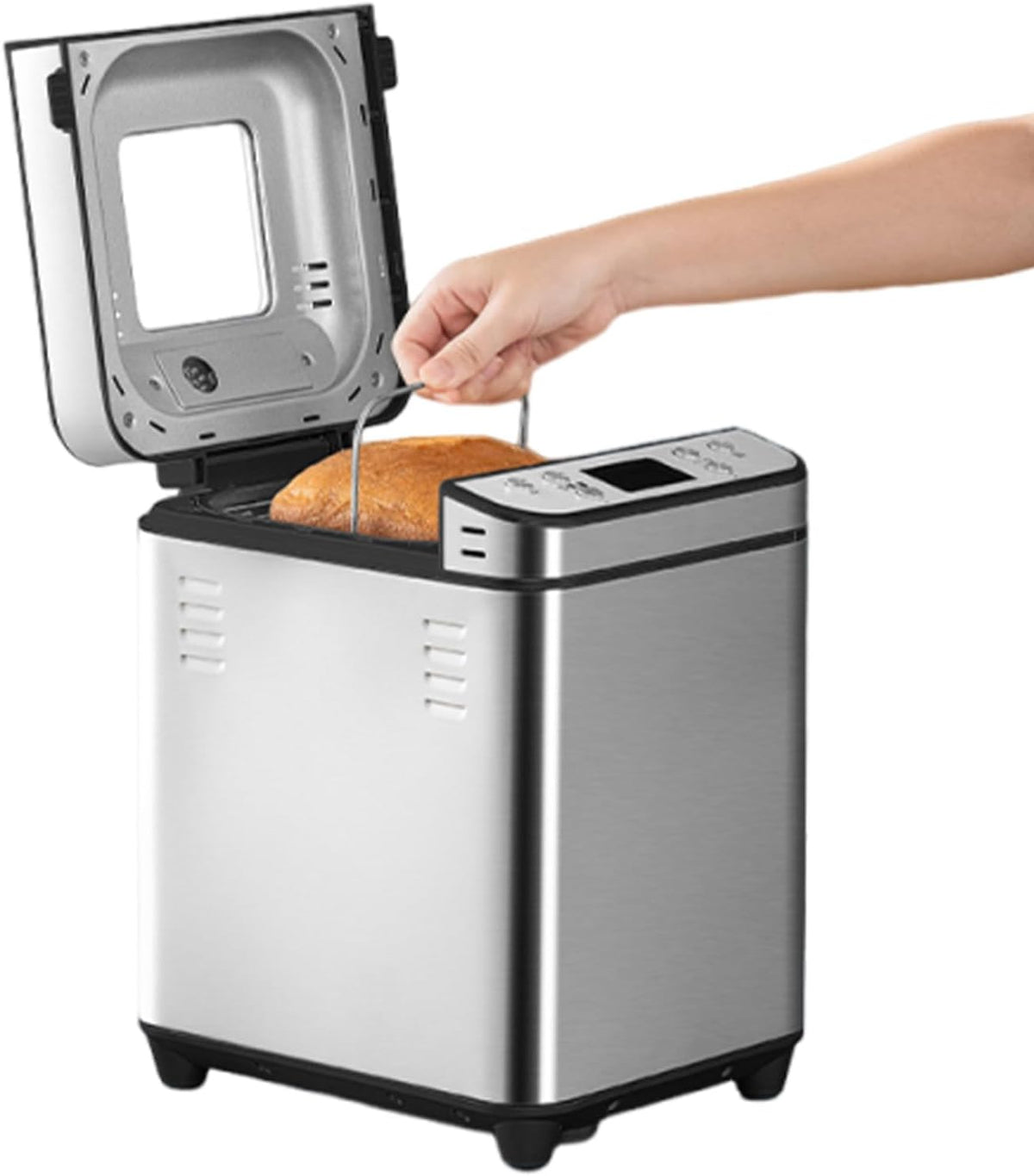 Depisuta Brotbackautomaten, Ca.1000 g / 35,27 Unzen, Geräuscharm, Edelstahl, Schwarz