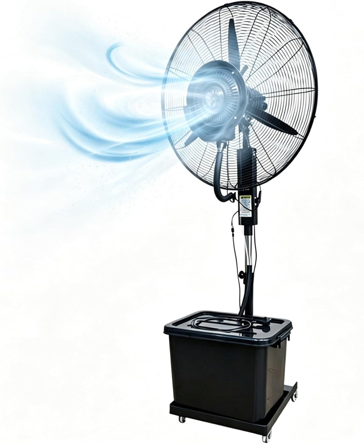 Guyifuny Standventilatoren, Weiß, 3-in-1-Nebelventilator, Terrassen-Industrieventilatoren 3 Geschwindigkeiten