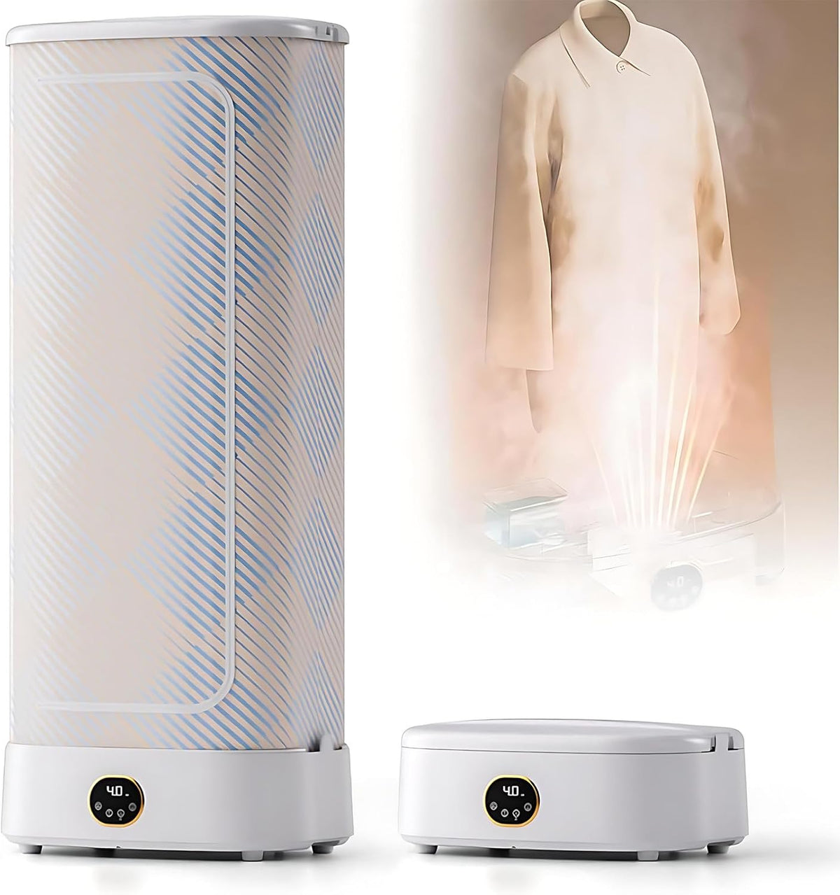 WEICNE Dampfglätter, 1000w, Schwarz, Tragbarer Dampftrockner, Automatikbügeleisen, 360°-Heißluftzirkulation, 240 Minuten Smart Timer