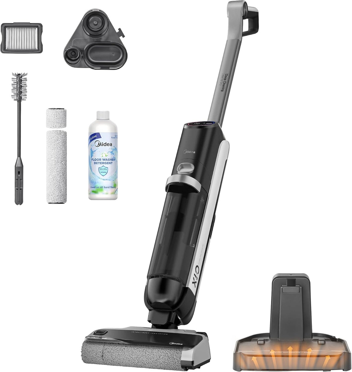 Midea Nass-,Trockensauger für Werkstätten, Schwarz, X10 Smart Nass-Trocken-Sauger mit intelligenter Erkennung