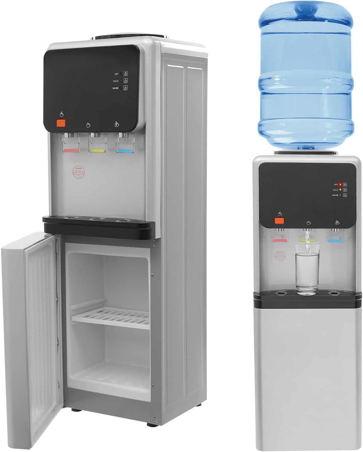 DHQCQL Kühler & Wasserspender, 500 W, 96 cm, 5 L, 2 L, ABS, Rostfreier Stahl, Schwarz