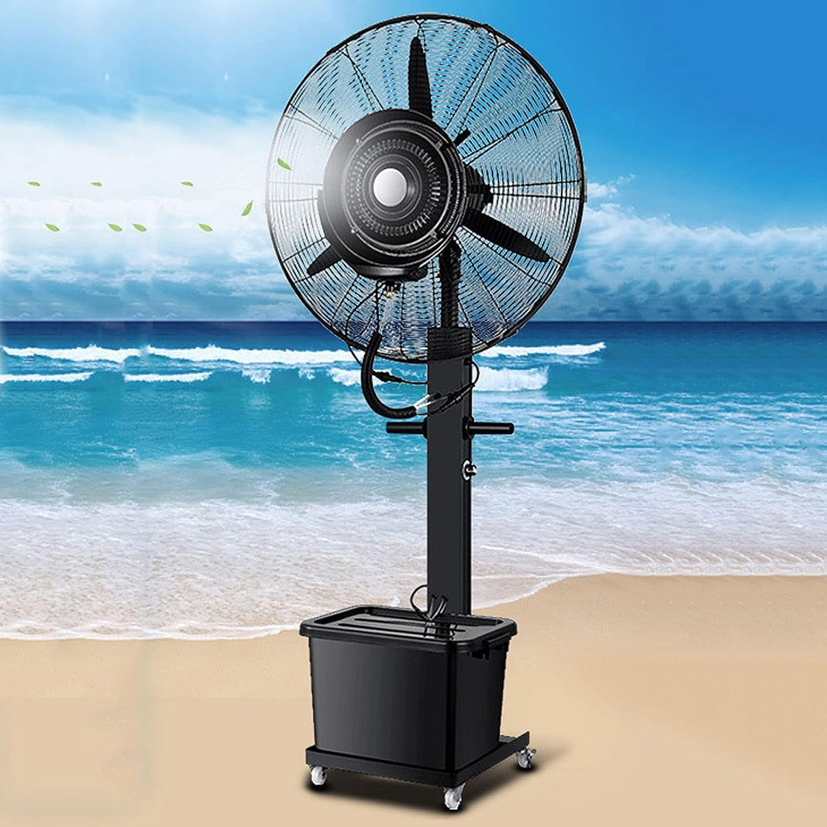 YNIYUJKL Standventilatoren, Weiß, Gewerblicher, Oszillierender Standventilator Mit Nebelfunktion Für, Außengastronomie