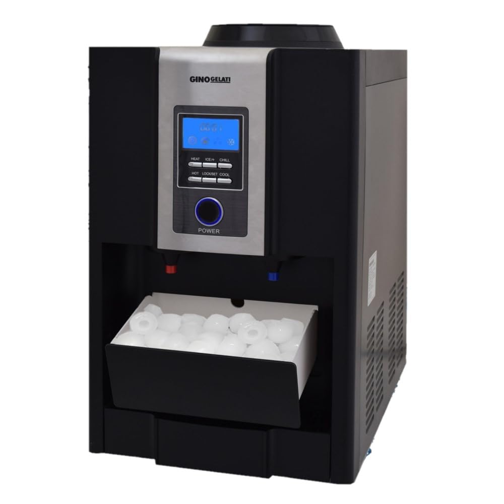 Syntrox Germany Eismaschine, 10 Kg, Schwarz, Eiswürfelmaschine Snaxa (Heiß, - Kaltwasser Funktion + Display), Eiswürfelproduktion bis zu pro Tag