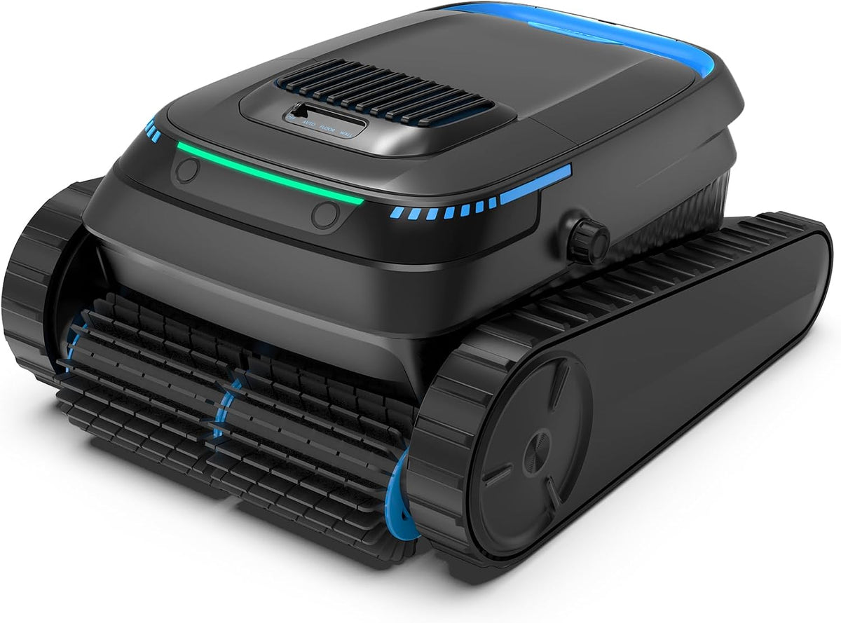 BOTLUXE Poolroboter, Schwarz, PC10 Boden und Wand, Wasserlinie, 18927LPH Powerreiniger