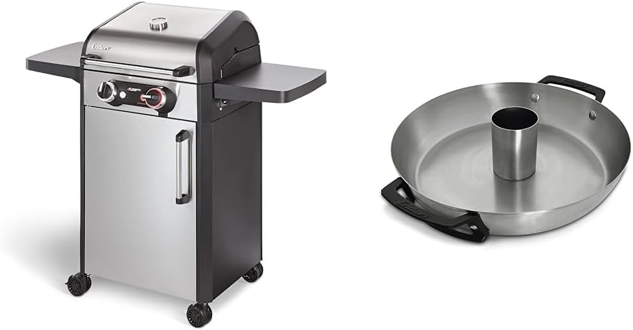Enders Elektrogrill, Silber, eFLOW PRO 2 TURBO, mit Gussrost SWITCH GRID & SWITCH GRID Geflügelbräter, aus Edelstahl + Gusseisen-Griffe