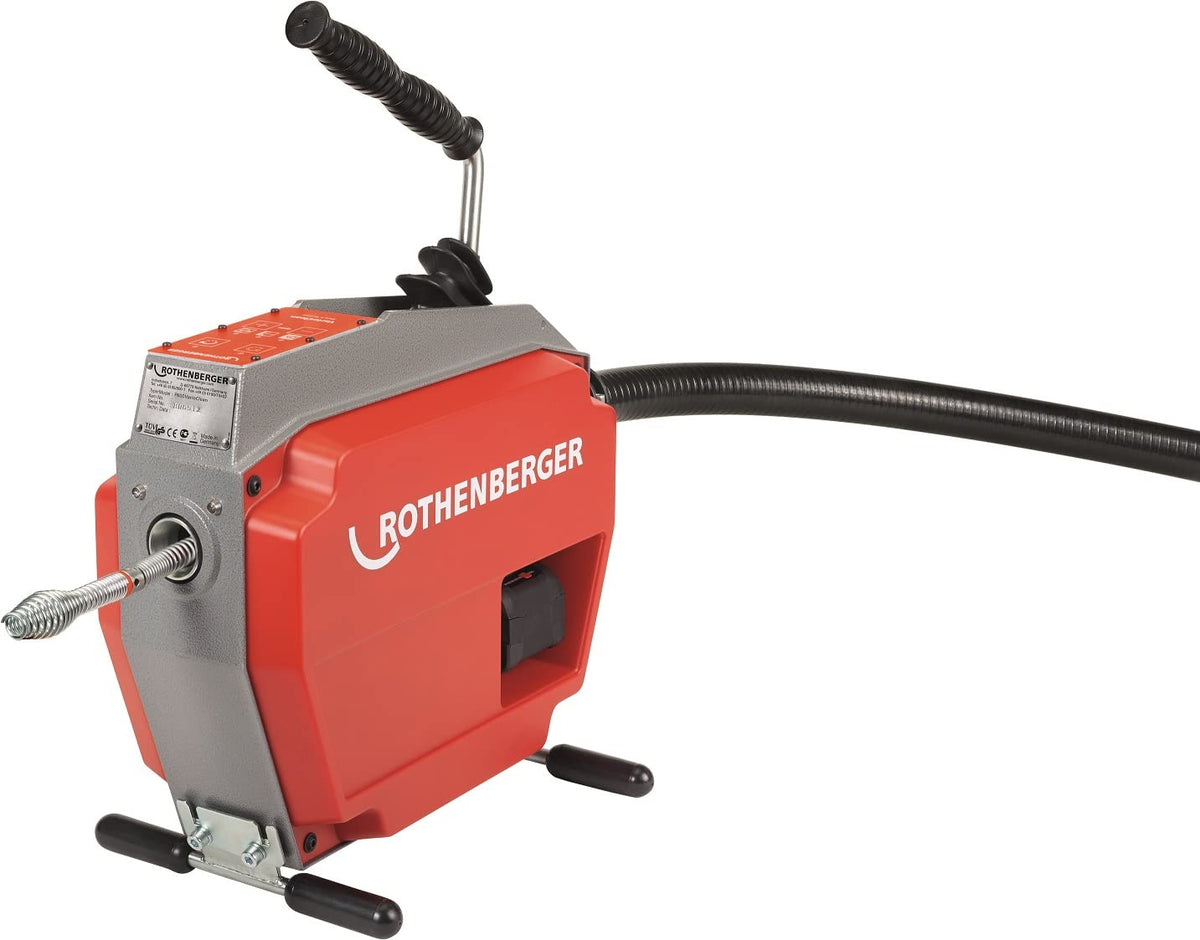 Rothenberger Rohrreinigungswellen, 16 mm, 22 mm, 230 V, 8 mm, Schwarz, R600 VarioClean Rohrreinigungsmaschine mit Akku