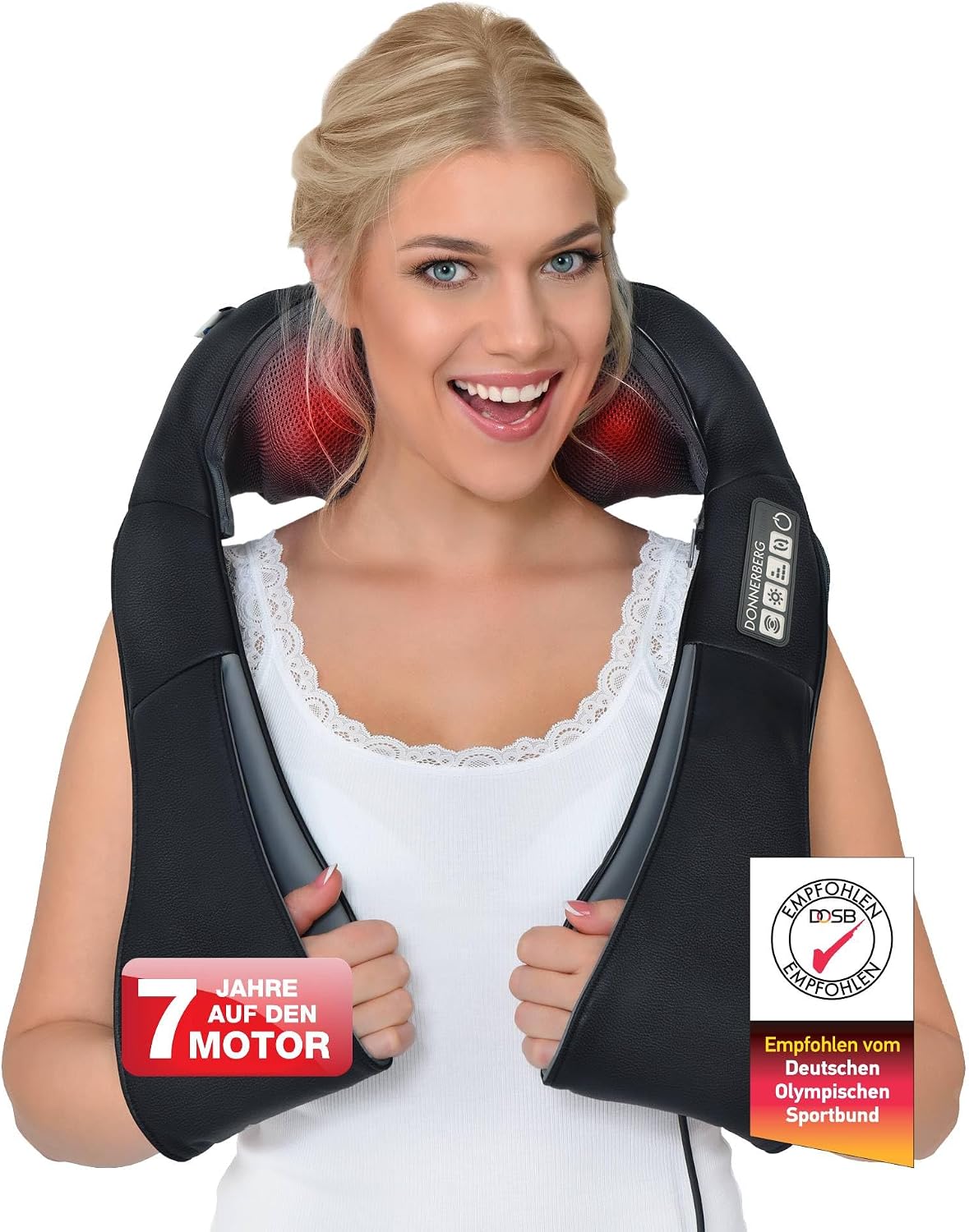 Donnerberg Nackenmassagegeräte, Schwarz, ® Das Original Nackenmassagegerät mit Wärm, Shiatsu - TÜV geprüft, Massagegerät bei Nackenschmerzen