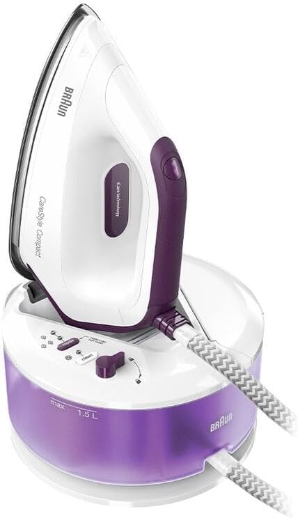 Braun Dampfglätter, 6 Bar, 2400 W, 1,5 L, Braun/Violett, CareStyle Compact IS2144VI, Dampfbügelstation, 125 g/m