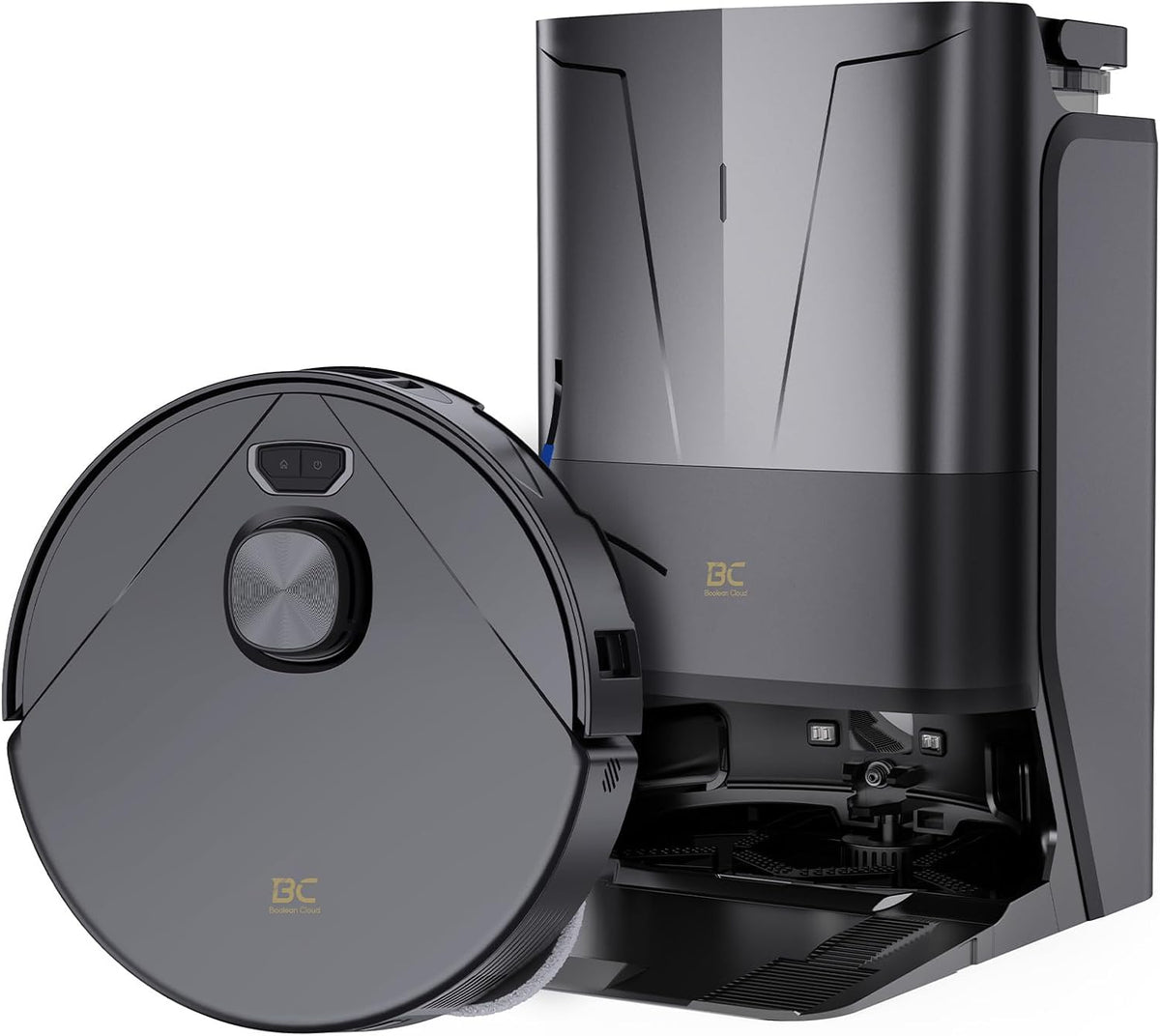 Boolean Cloud Saugroboter, Schwarz, Bcdroid A10 Ultra mit Wischfunktion, 25.000 Pa Saugkraft, Dreifach-Hebesystem