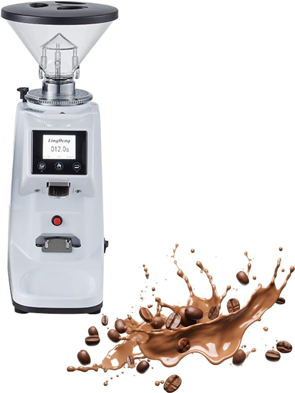 JINTVO Kaffeemaschine, 200 W, 60 Mm, Silber/Weiß, Professionelle Kaffeemühle, 19 Einstellstufen, Flache Edelstahl-Mahlscheibe