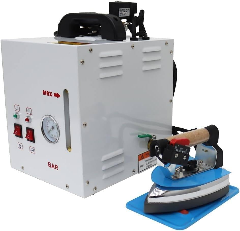 PixCy Dampfglätter, 5 Liter, 1600 W, Schwarz, Dampferzeuger, Dampfbügeleisen, Wassertank, Leistung, Getrennter Kessel + Manometer
