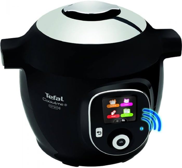 Tefal Multikocher, 1600 W, 6 L, Schwarz, Cook4Me+ Connect Smart Multicooker CY855830, 6 Kochmodi, 150 Rezepte, Dedicated App