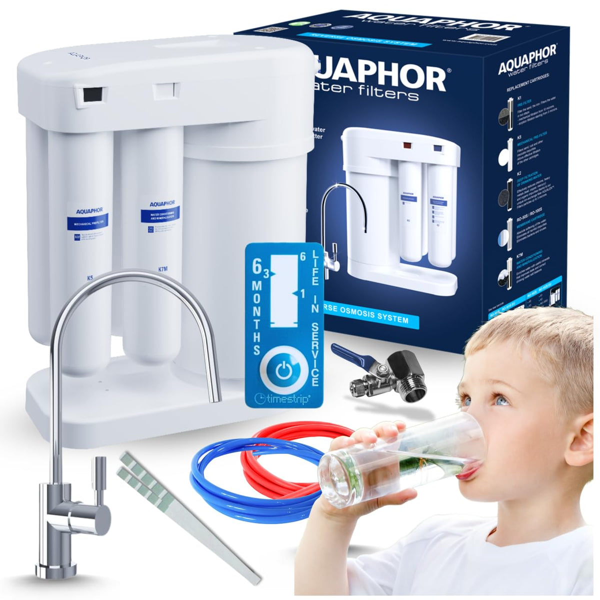 Ari Filtrierung für unter & über der Spüle, 5 L, Weiß, Aquaphor Morion 101S RO Umkehrosmoseanlage