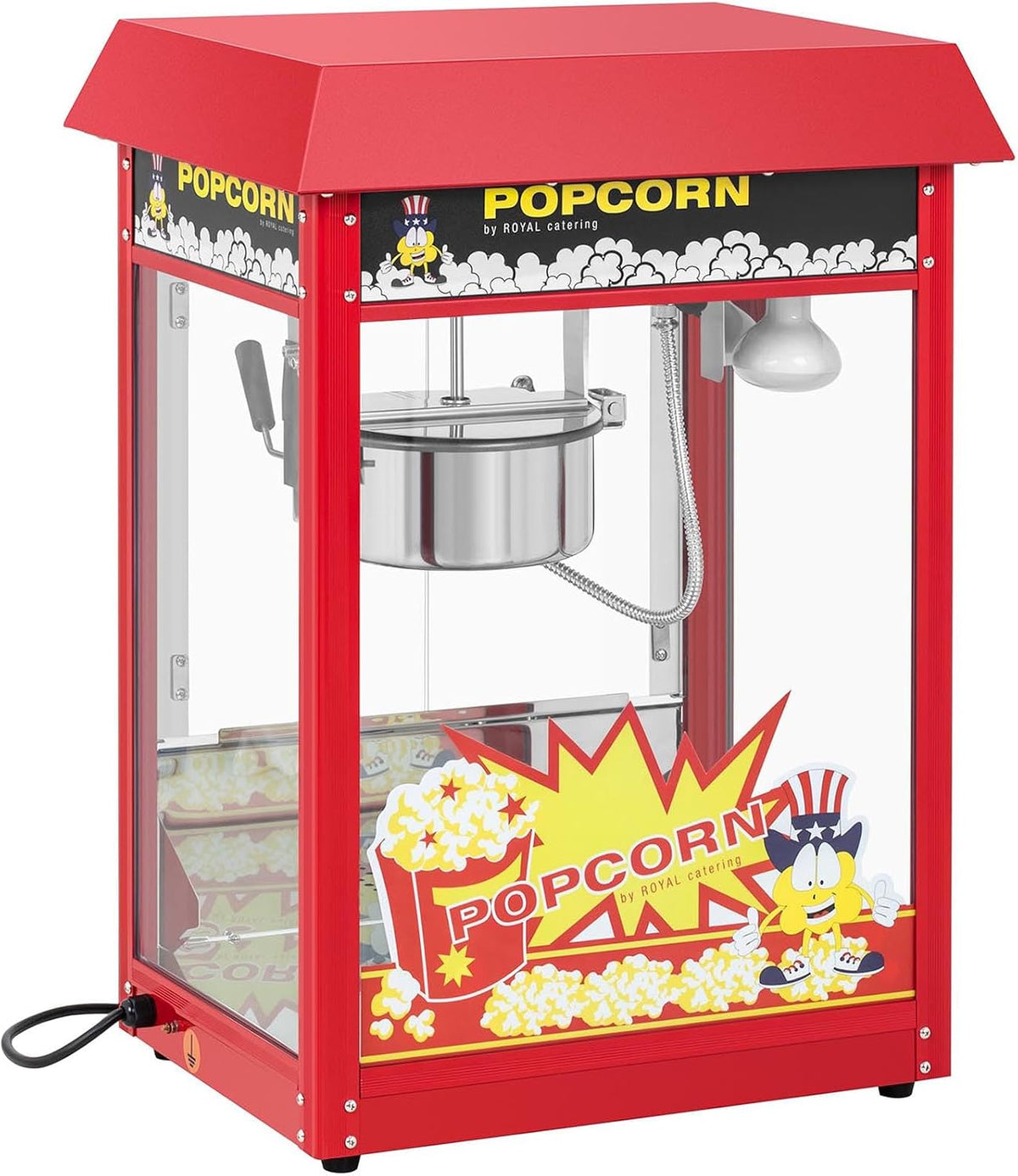 Popcorn Popcorn-Maschinen, 1500 W, Schwarz, Maker Retro Design, 195-235°C Temperaturbereich, Vintage Maschine für Zuhause