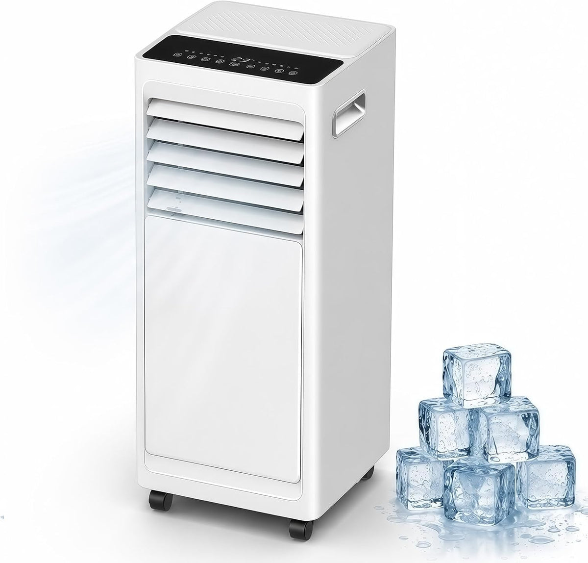 JIYINGHUI Klimaanlage, 1000 W, 2 L, Schwarz, Mobiles Klimagerät 9000 BTU, 3 in 1 Kühlung Entfeuchtung Ventilation