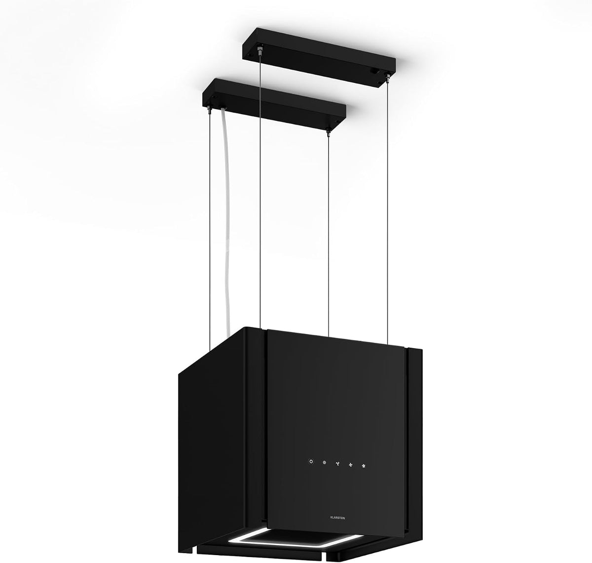 Klarstein Dunstabzugshaube, 40 cm, 601 m, Schwarz, Velaire Deckenhaube - A++ Energieklasse, ³/h Luftstrom, Touch-Bedienung