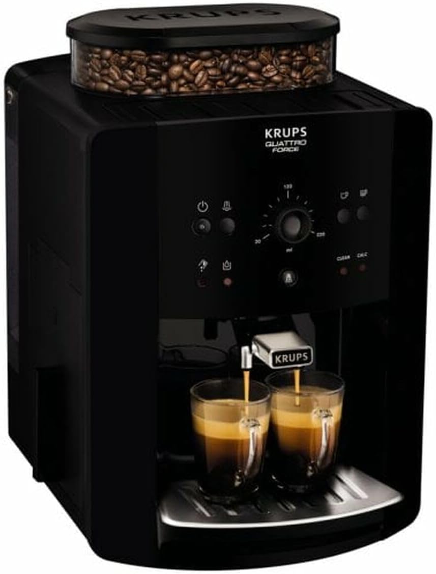 KRUPS Kaffeevollautomat, 1450 Watt, Schwarz, Arabica Picto Quatrro Force EA8110