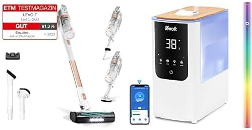 Levoit Staubsauger, Gold, kabelloser Akku- LVAC-200 en Smart Luftbefeuchter Oasismist