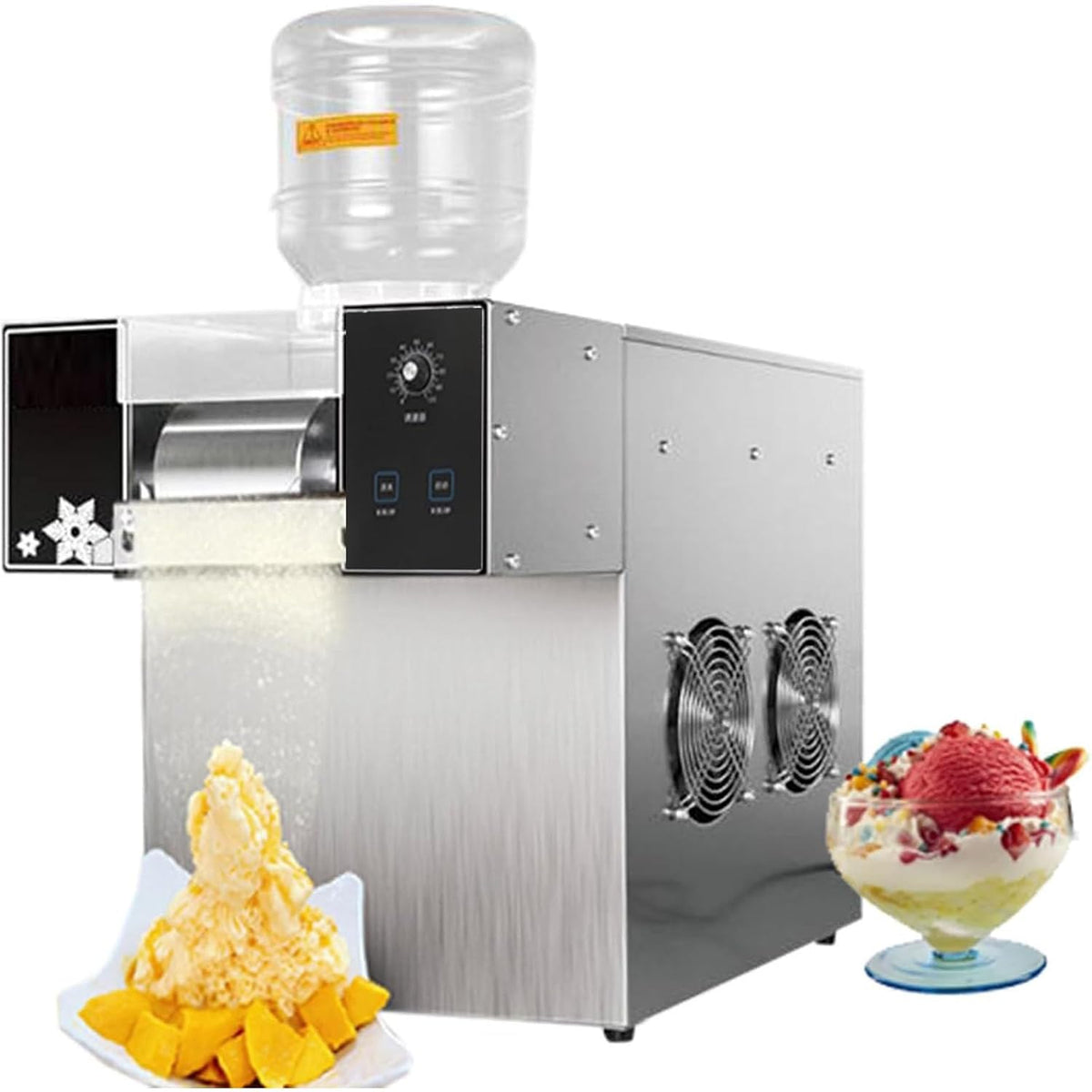 DSeenLeap Eismaschine, 60 kg, Schwarz, mit Luftkühlung, Rasiermaschine, Schneeflocken-, Bingsu-, für gewerbliches Dauereis