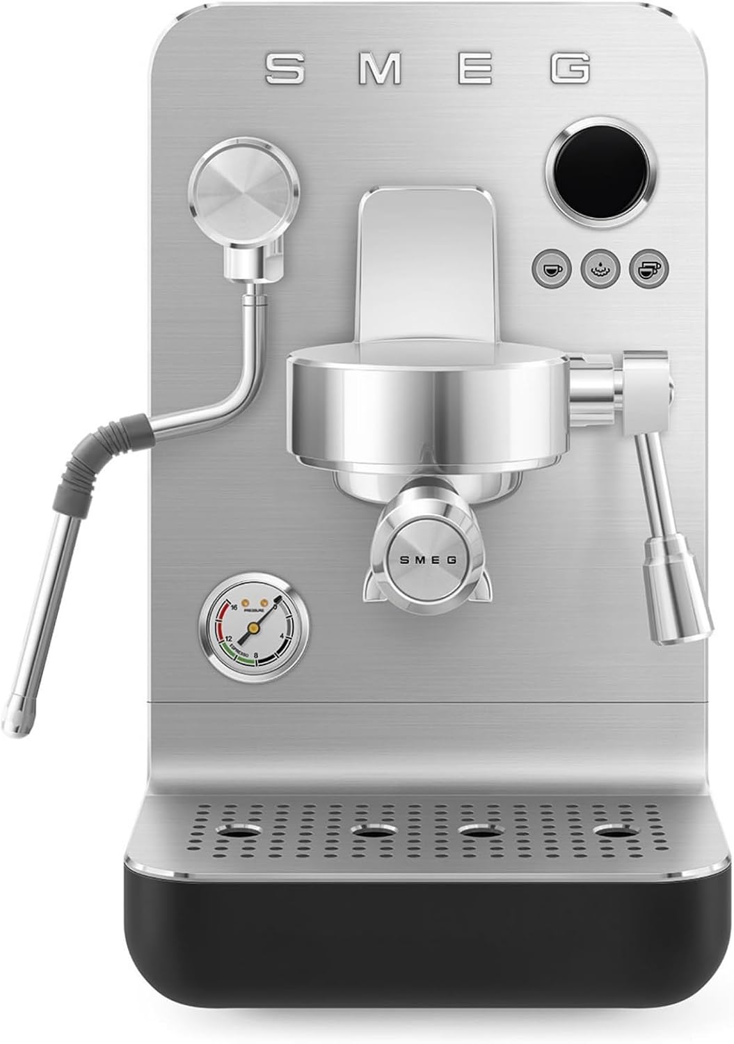 Smeg Kaffeemaschine, HxLxP 360x220x433 mm, 1700 W, 1700 W, Schwarz, Manuelle Espresso- MiniPro EMC02BLMEU, Dreifach-Thermoblock