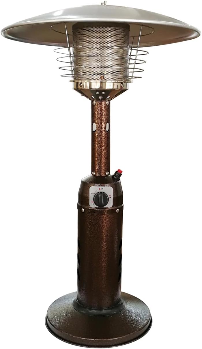 Heizstrahler, Grau, Tragbare Tisch-Gasheizung, Outdoor-Edelstahlbrenner, energieeffizient für Terrasse, Garten