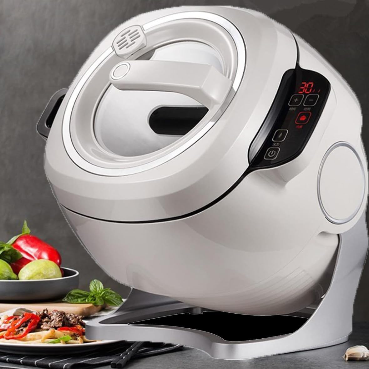 Generisch Eismaschine, 2000 W, Grau, Auto Cooking Wok Gebratene R, Automatische Kochmaschine zum Rühren, Braten