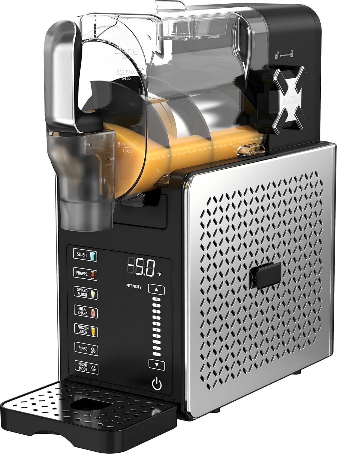 RBFGYIOP Eismaschine, 1,9 L, 45 dB, 200 W, Schwarz, Slush Maschine Eisgetränkemaschine, Fassungsvermögen, 5 Programme + Selbstreinigung