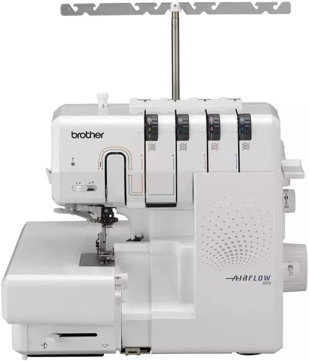 Brother Nähmaschinen, Schwarz, Innov-ís Airflow 3000 Air Serger Nähmaschine, mit Raffungsfuß, Blindstichfuß und Paspelfuß