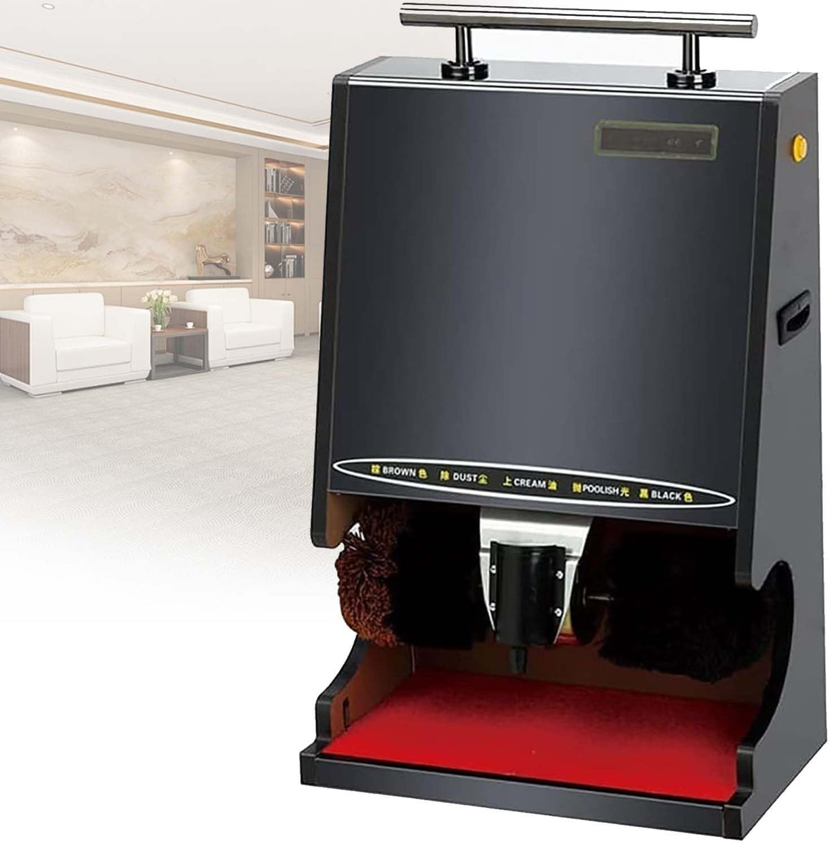 CUTANGELAR Schuhbürsten, 11 Kg, Schwarz, Professionelle Schuhputzmaschine, Stau-b Und Wachs, Hochglanzpolitur, Klappbarer Wachsbehälter
