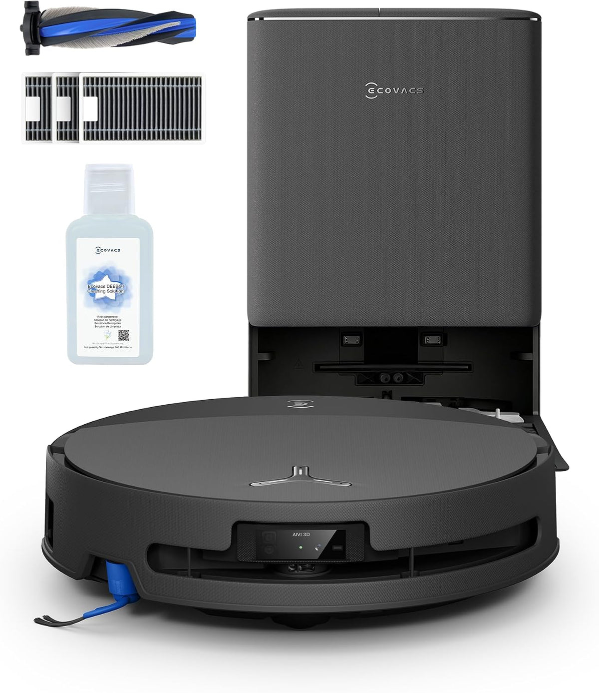 ECOVACS Saugroboter, Schwarz, mit Wischfunktion T90 PRO Omni Care Kit, 30.000 Pa