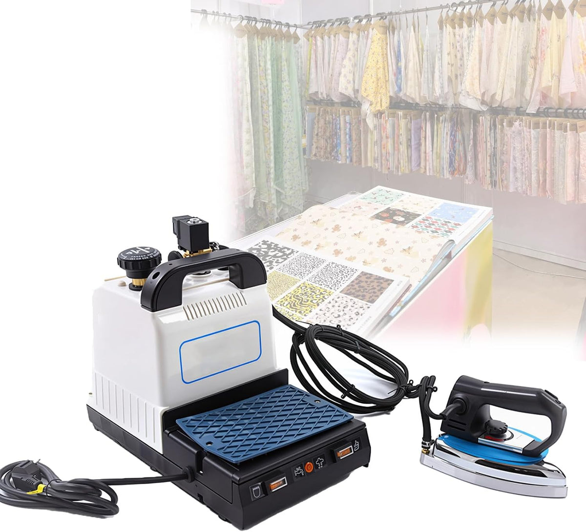 Pnpaea Powerstation, Schwarz, 2 Litre Steam Generator Professional Iron Ironing System, HemdenbüGler, BüGelstation
