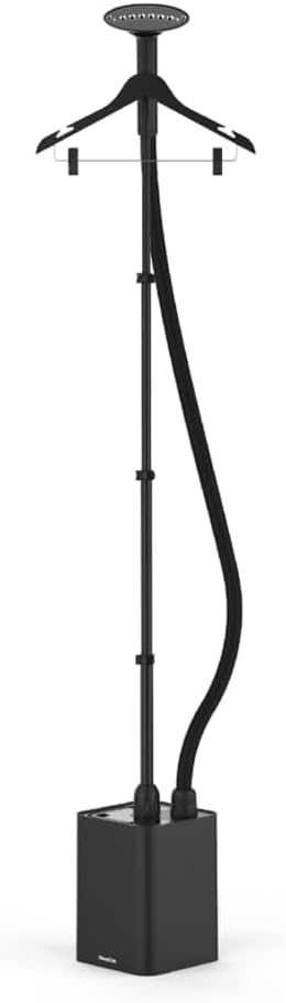 STEAMONE Dampfglätter, 1900 W, 1,8 L, Schwarz, Vertikaler Steamer - Tank, Tank, 45min Laufzeit, Dreifacher Wärmeschutzschlauch