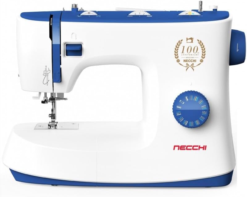 Necchi Einfache Nähmaschinen, Schwarz, K432A Elektromechanische Nähmaschine, 32 Stitch, CB Greifersystem, Stabiler Metallrahmen