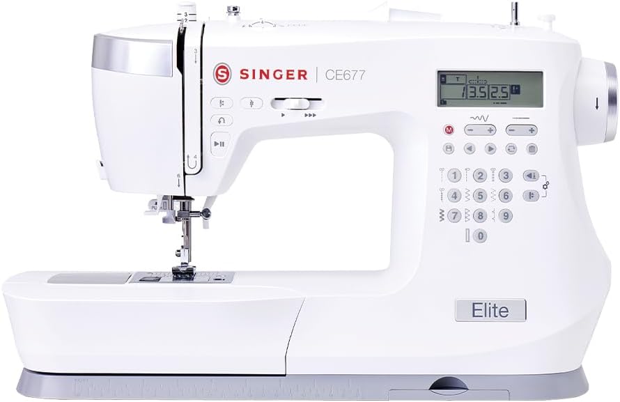Singer Einfache Nähmaschinen, Grau, ® CE677 Computer-Nähmaschine, 411 Stichprogramme bereits, Große Auswahl an nützlichen Punkten