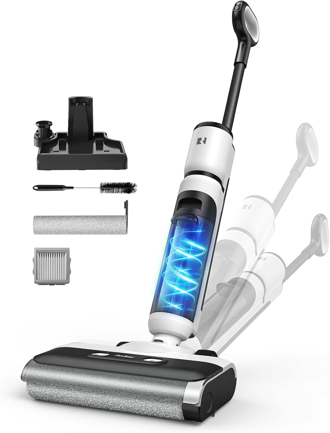 Redkey Staubsauger, Weiß, Kabelloser Boden, 23000Pa 75Min max Laufzeit, Nass Trockensauger Selbstreinigend mit LED Display