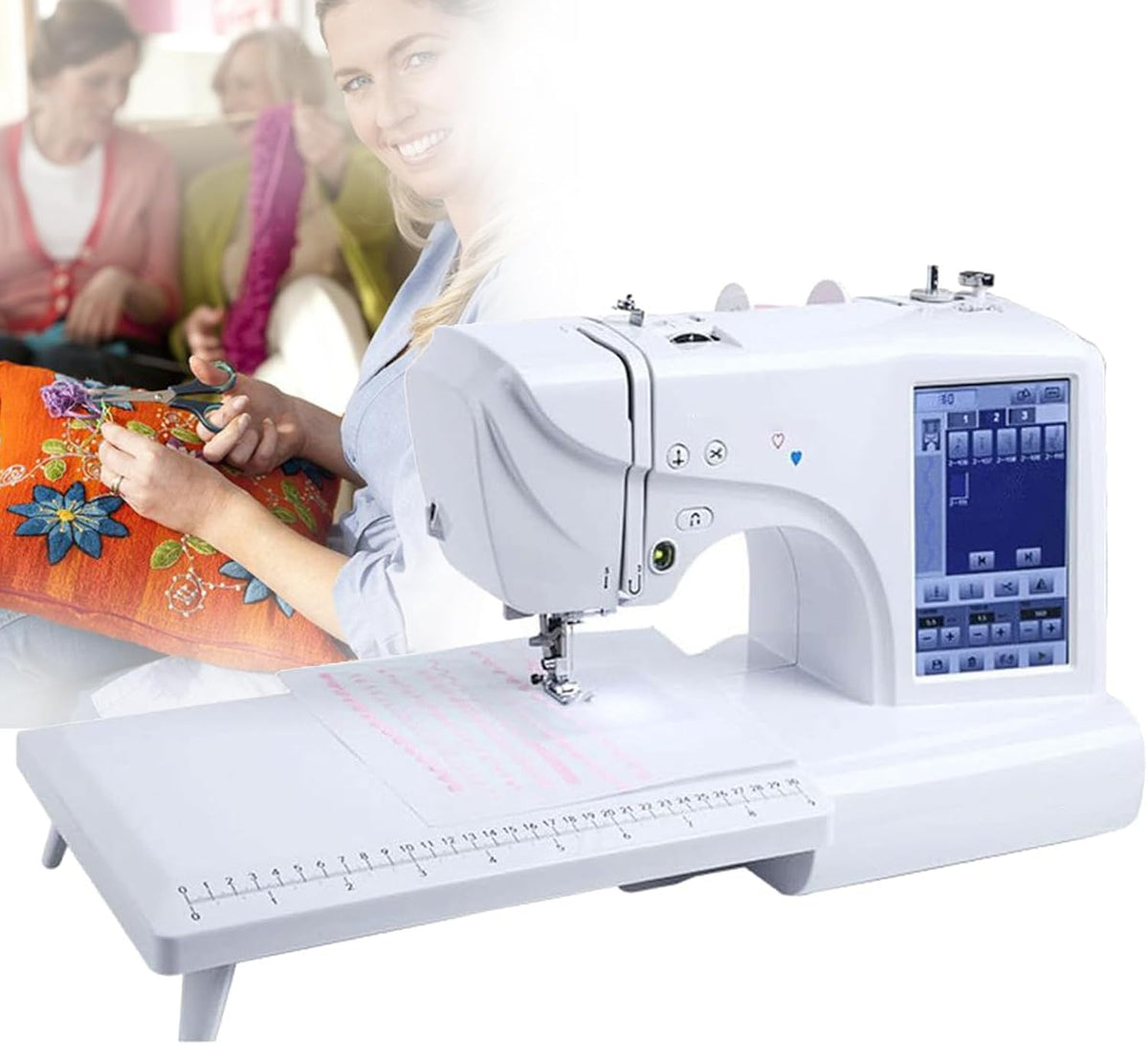 CGLYYDS Stickmaschinen, Grau, Näh- und Stickmaschine und Quilt-Verlängerungstisch, elektrische Stickmaschine