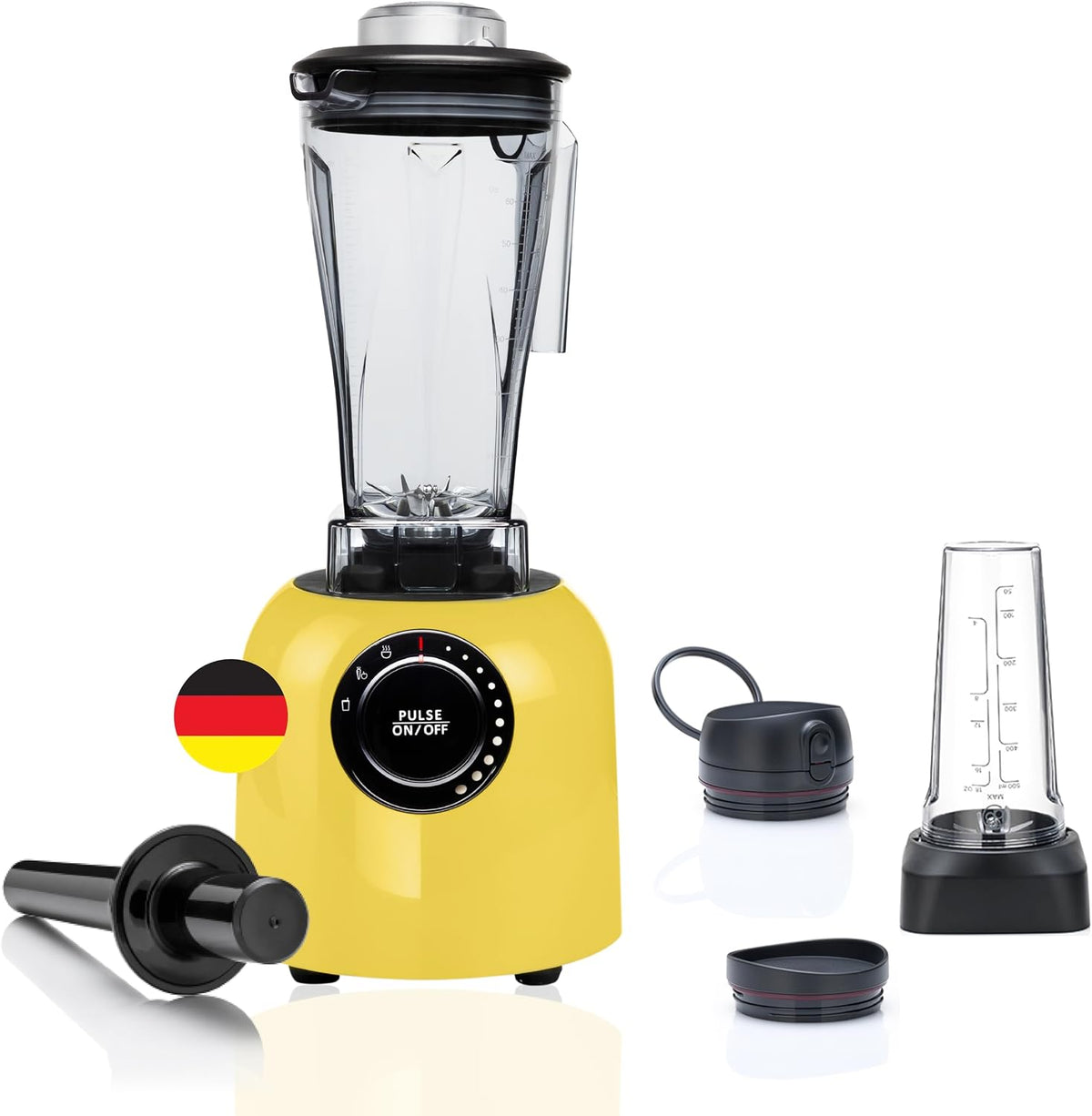 bianco di puro Standmixer, 2 Liter, Grün/Weiß/Gelb, Hochleistungsmixer Verde Smoothie Maker 1400 Watt bis