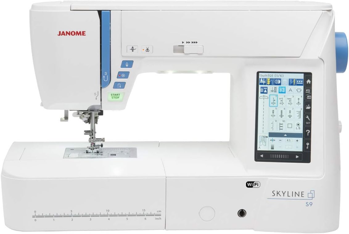 Janome Overlock-Nähmaschinen, Schwarz, SKYLINE S9 Näh- und Stickmaschine